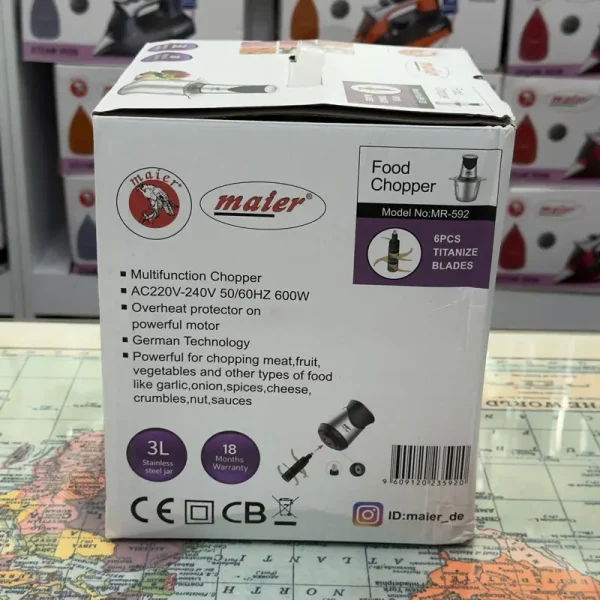 خردکن کاسه استیل مایر مدل MR-592