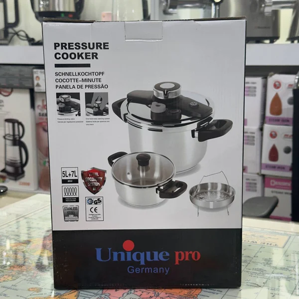Unique-twin-pressure-cooker,-5-and-7-liter-models زودپز کلیپسی یونیک